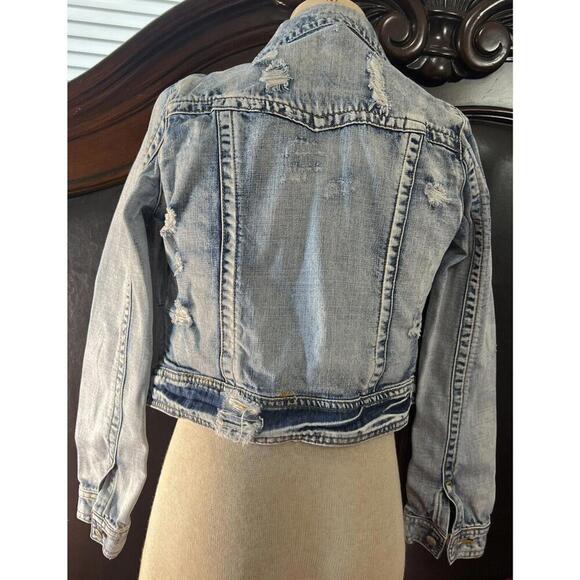 Women's The Best Distressed Denim Jacket By Lost! Size Small Light Wash - Picture 4 of 9